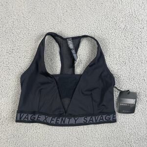 Savage X Fenty Women's Large Caviar Black Main Player Medium Impact Sports Bra